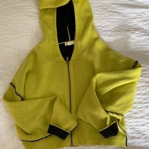 Cotton crop sweatshirt with long sleeves & hood